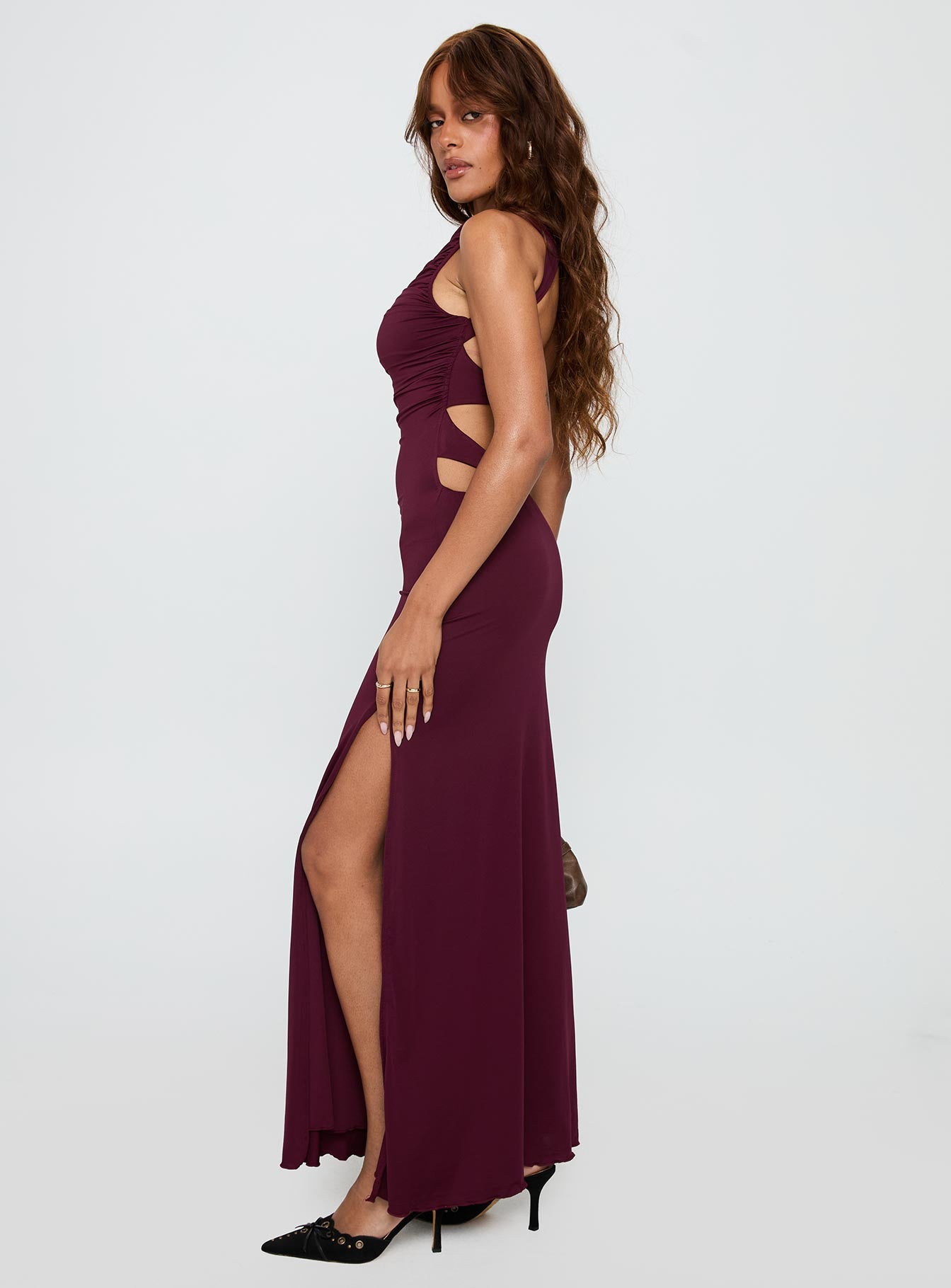 Undeniable Cut Out Maxi Dress Plum | Princess Polly Undeniable Cut Out Maxi Dress Plum | Princess Polly