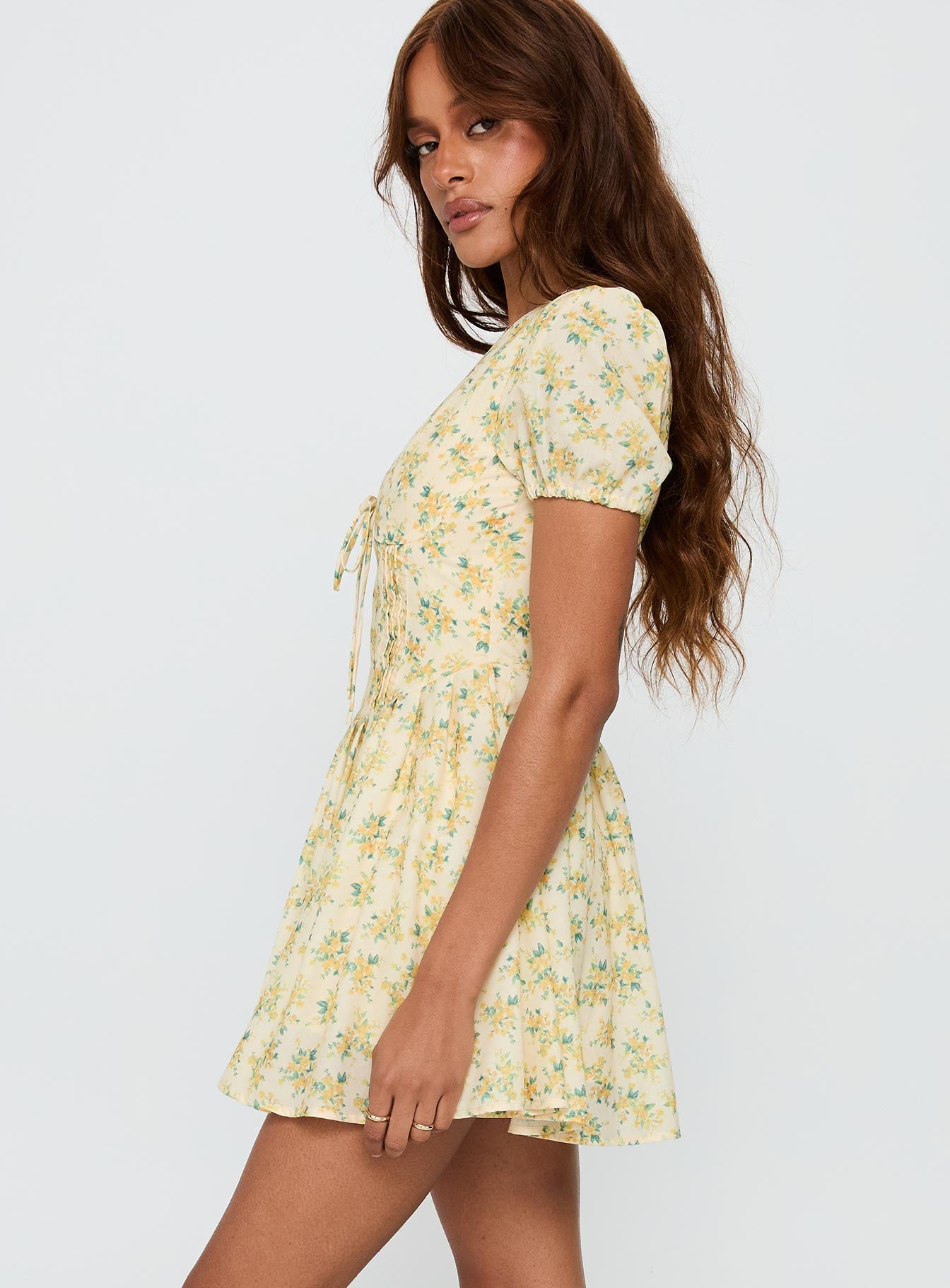 princess polly floral dress Human Nurture Mini Dress Yellow Floral