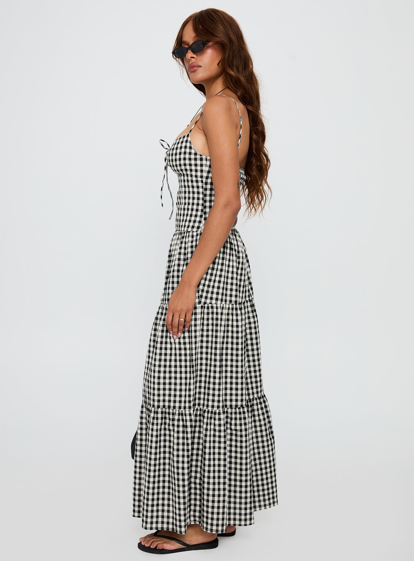 princess polly check maxi dress Princess Polly Women's Cartmel Gingham Check Maxi Dress - Black