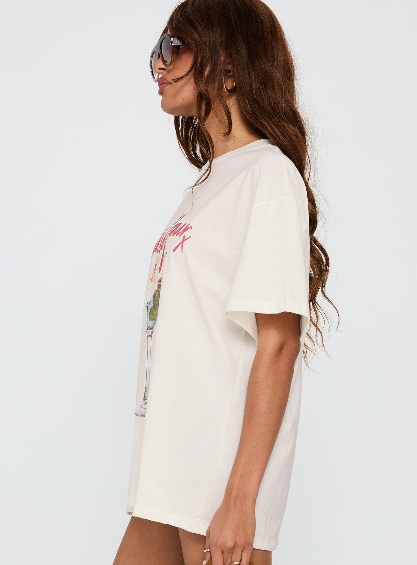 Unwind In Peace Oversized Tee White