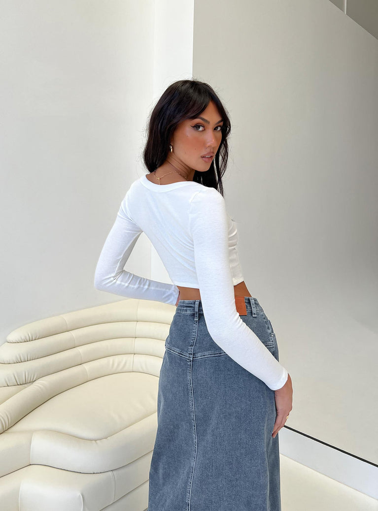 Laurina Long Sleeve Top White