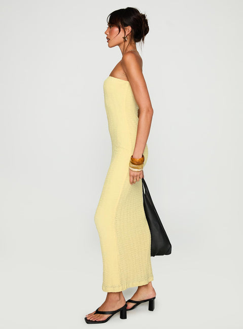 Saijana Strapless Maxi Dress | Lemon | Womens | Princess Polly Saijana Strapless Maxi Dress | Lemon | Womens | Princess Polly