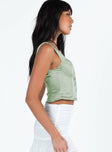 product Princess Polly Sleeveless Square Neck  Yeah The Pearls Top Sage