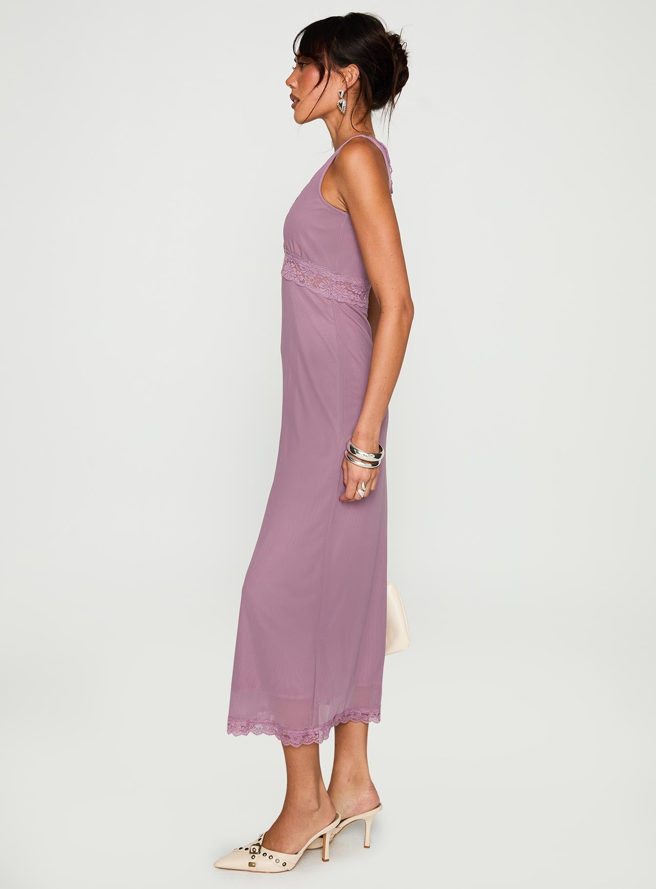 Between The Lines Lace Trim Maxi Dress Purple | Princess Polly Between The Lines Lace Trim Maxi Dress Purple | Princess Polly