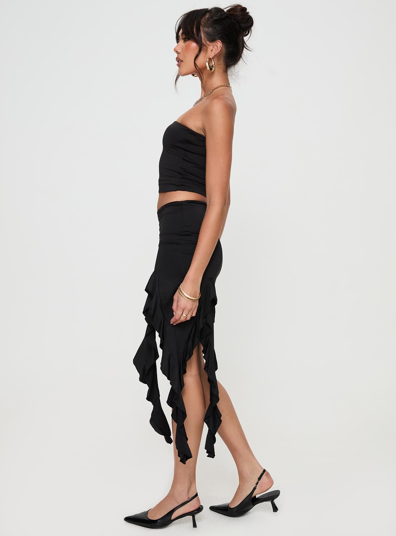 Celestia Ruffle Set Black