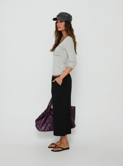Lunea Concealed Waistband 3/4 Pant Black