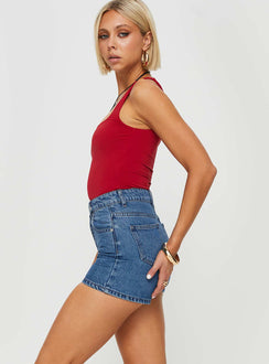 Tropicana Denim Shorts Mid Wash Tall