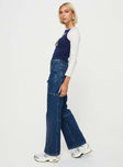 Zip and button front fastening, belt looped waist, faux cargo pockets, wide leg
