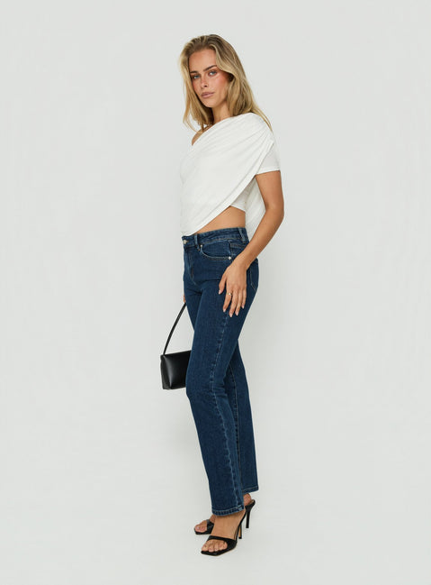 Harpor Mid Rise Slim Skinny Jean Mid Blue Wash