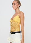 product Princess Polly Sleeveless Plunger  Manski Lace Top Yellow