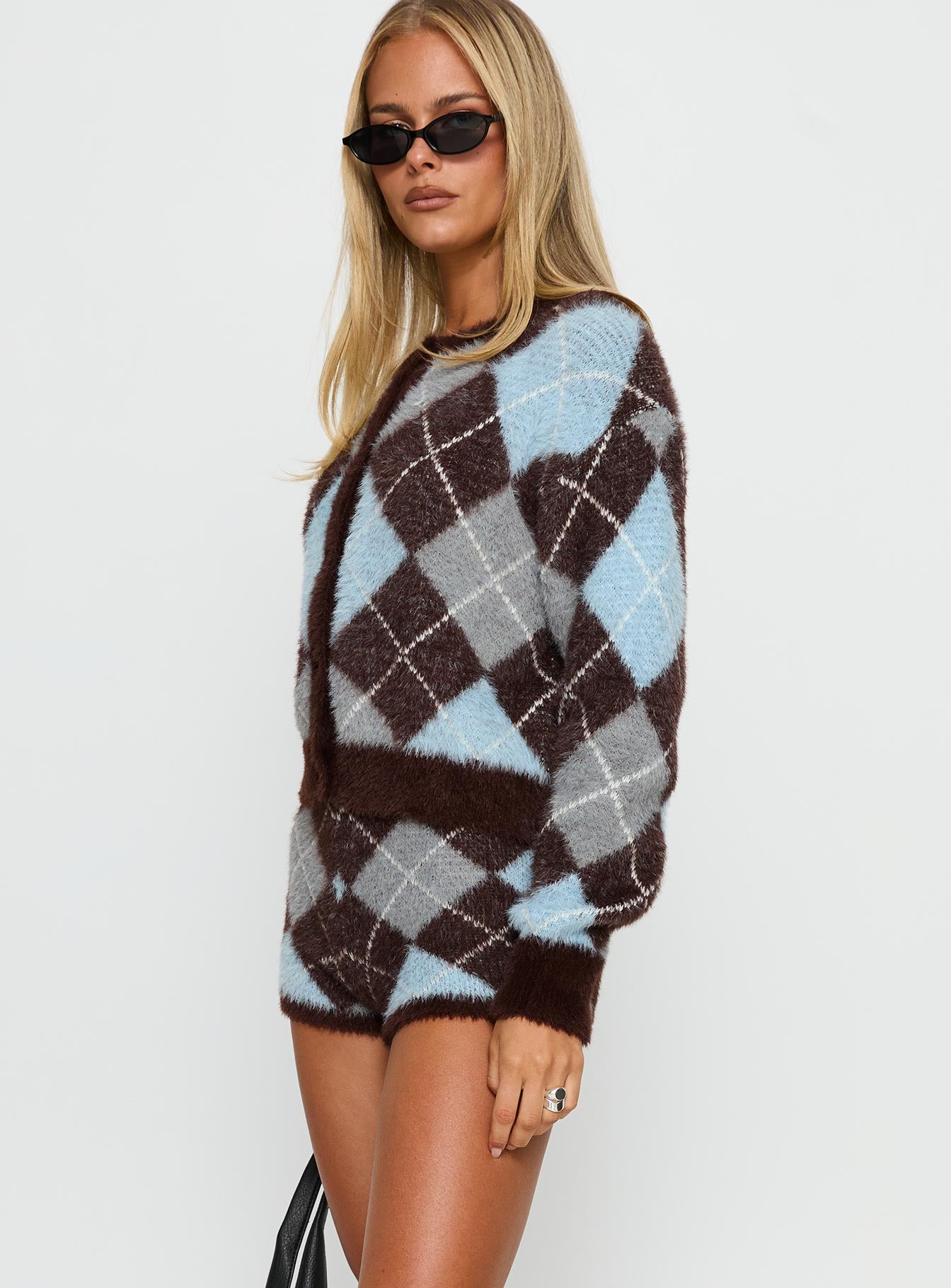 Kenlea Micro Shorts Blue Argyle