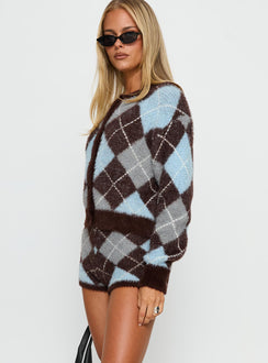 Kenlea Micro Shorts Blue Argyle