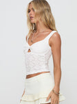 product Princess Polly Sleeveless V-Neck  Boucher Top White