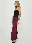 product Princess Polly High Waisted Pants  Aquaville Pants Burgundy Pinstripe