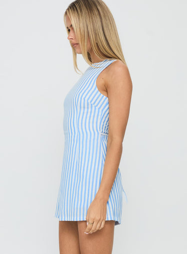 Yumiko Playsuit Blue Stripe