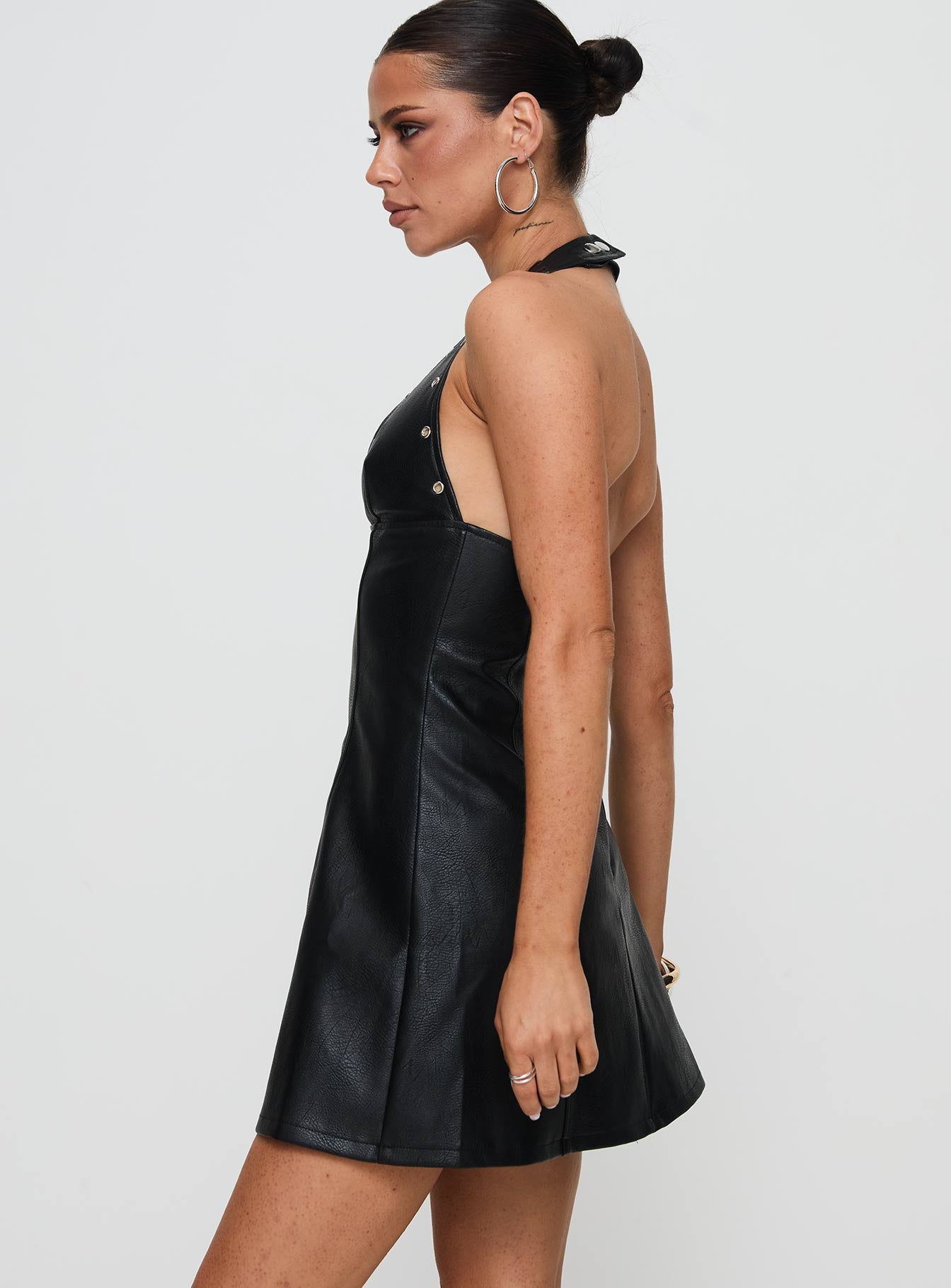 Hit Different Faux Leather Mini Dress Black | Princess Polly Hit Different Faux Leather Mini Dress Black | Princess Polly