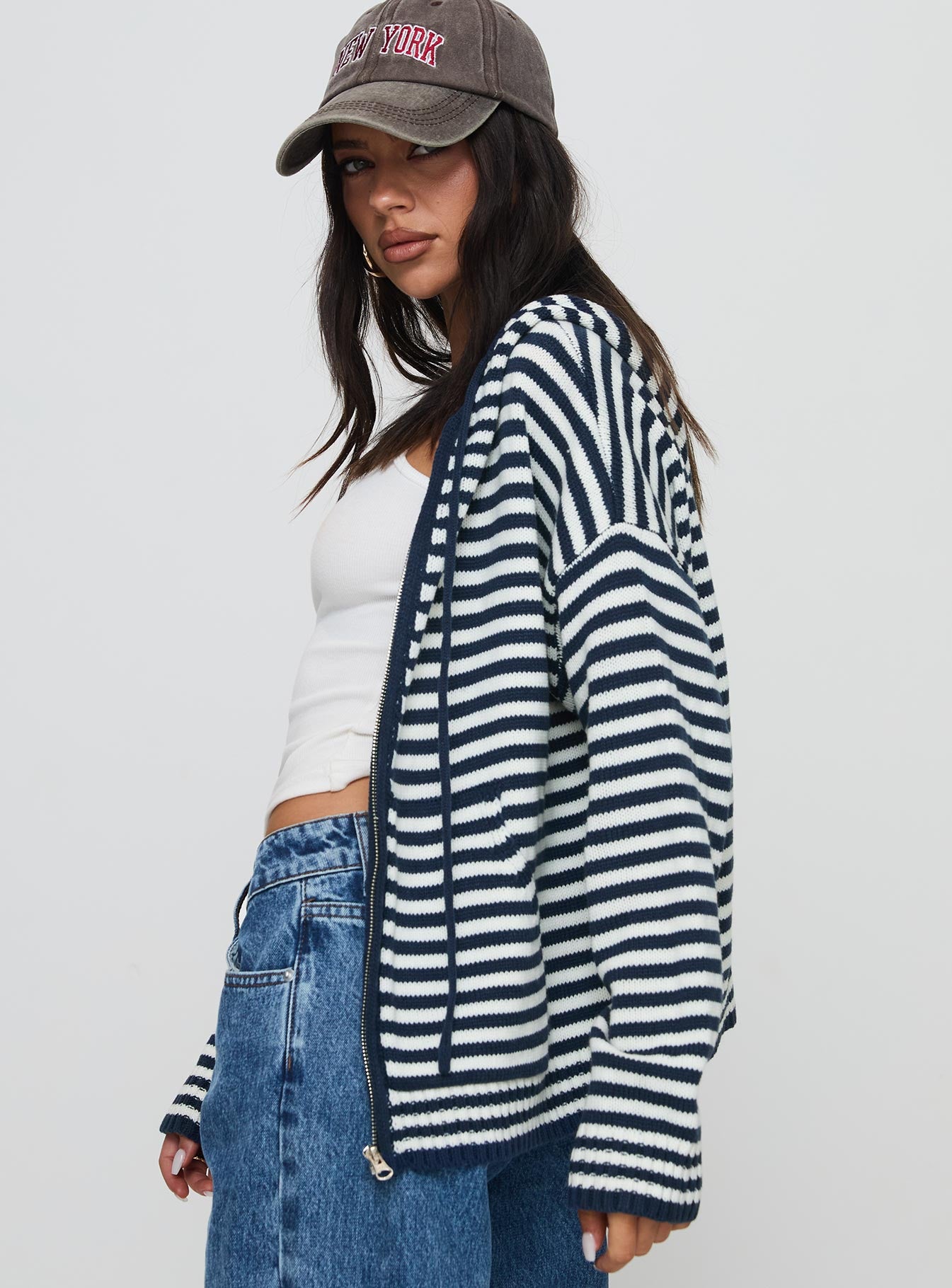 Brienna Zip Jacket Navy | Princess Polly