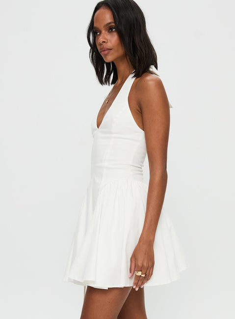 Karisse Halter Mini Dress | White | Womens | Princess Polly Karisse Halter Mini Dress | White | Womens | Princess Polly