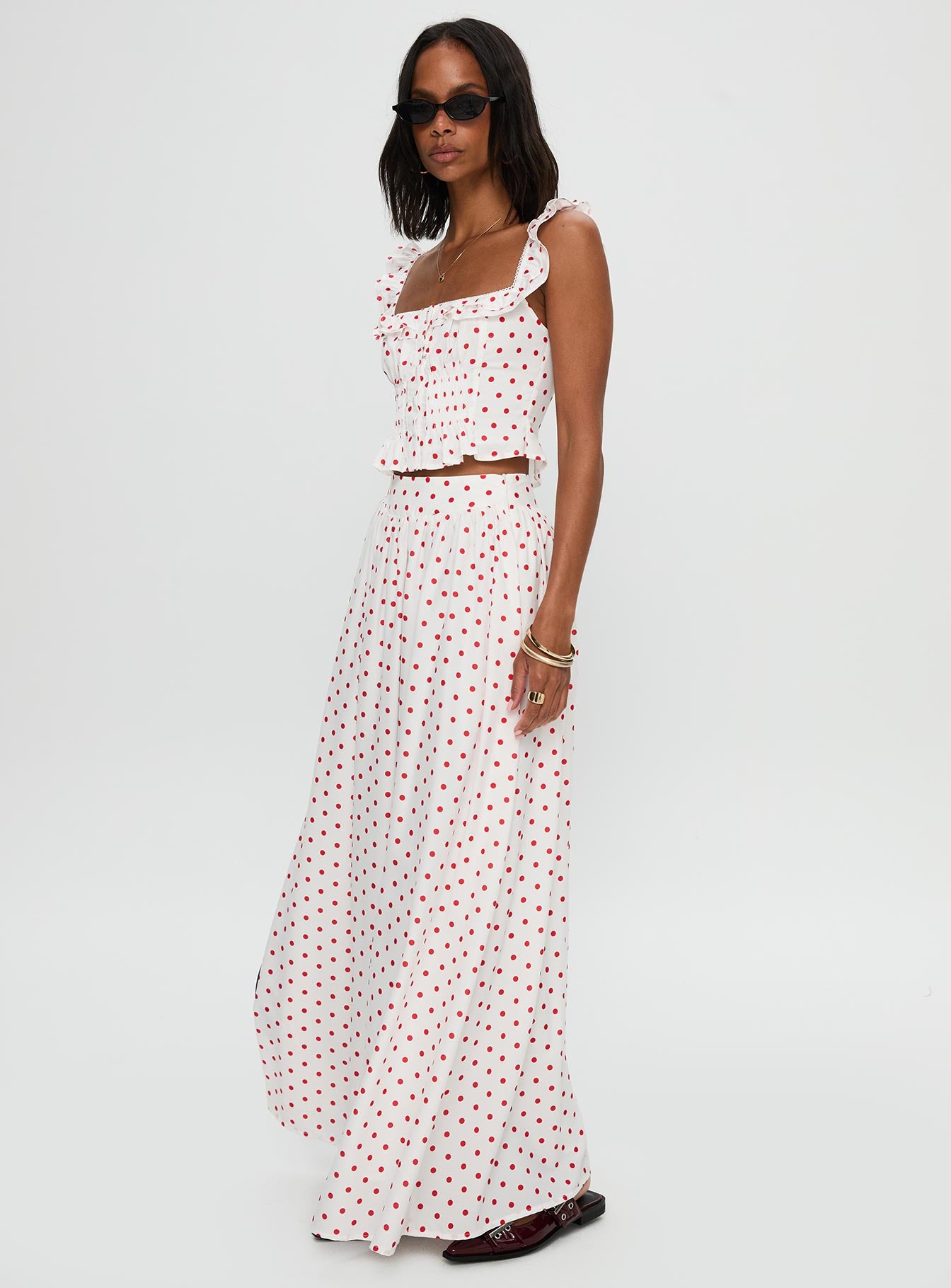 Valerio Maxi Skirt White | Red | White | Red | Womens Valerio Maxi Skirt White | Red | White | Red | Womens
