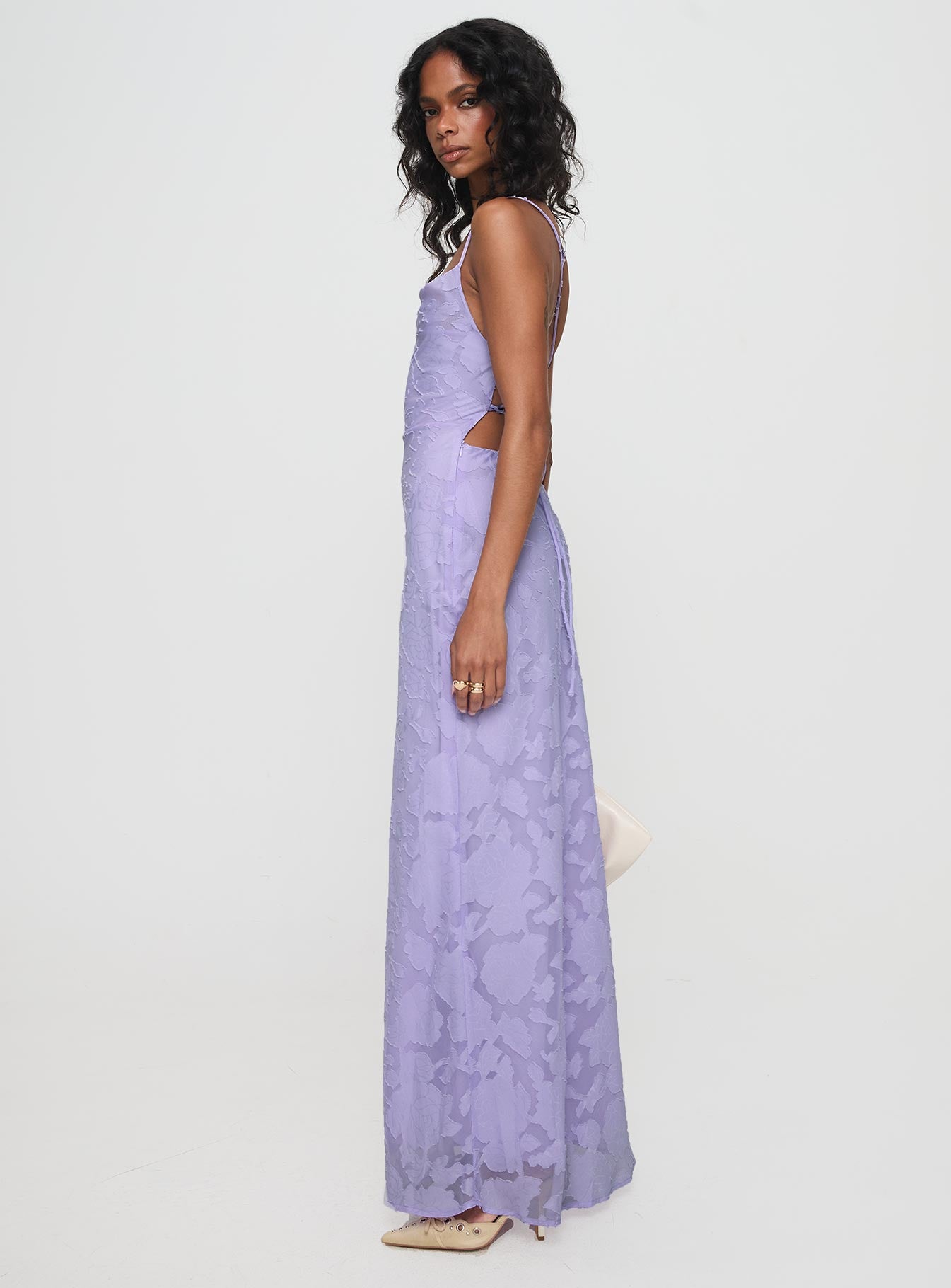 Celena Maxi Dress Lilac Burnout | Princess Polly