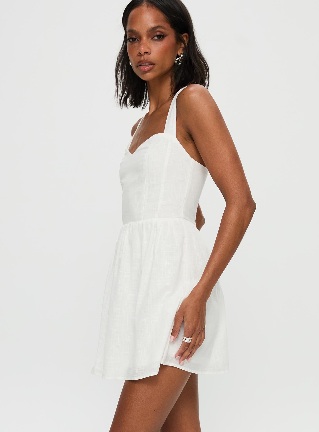 Zolena Halter Mini Dress White | Princess Polly Zolena Halter Mini Dress White | Princess Polly
