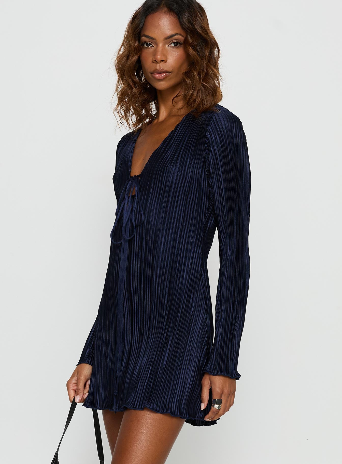 Malop Long Sleeve Mini Dress Navy