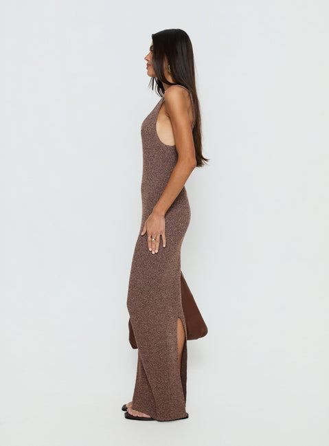 Imirisa Scoop Knit Maxi Dress Mocha | Princess Polly