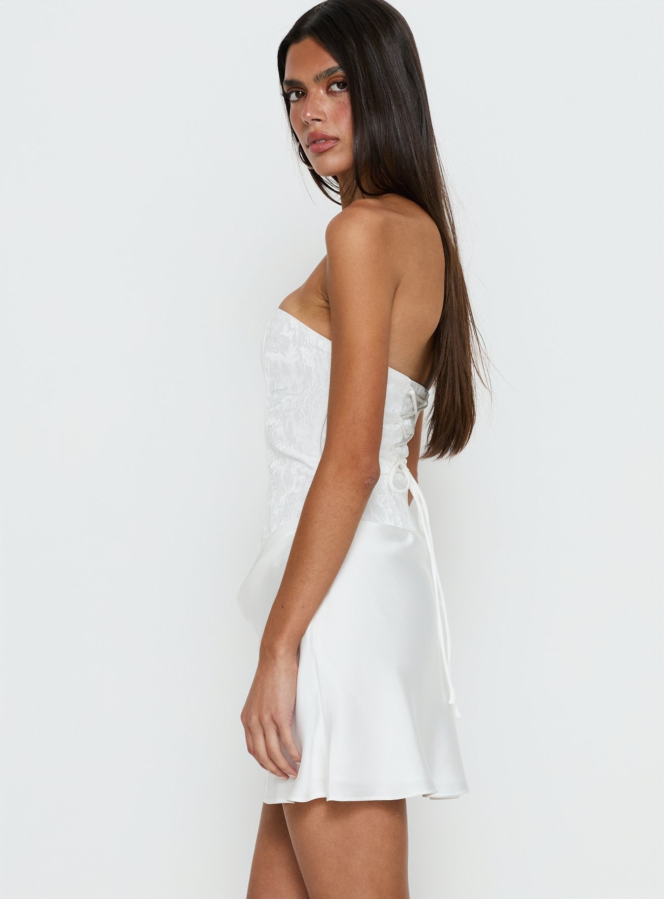 envie strapless mini dress white Princess Polly Envie Strapless Mini Dress