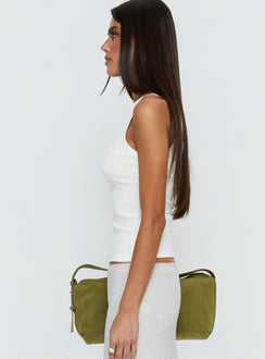 Baseline V Neck Rib Tank Top White