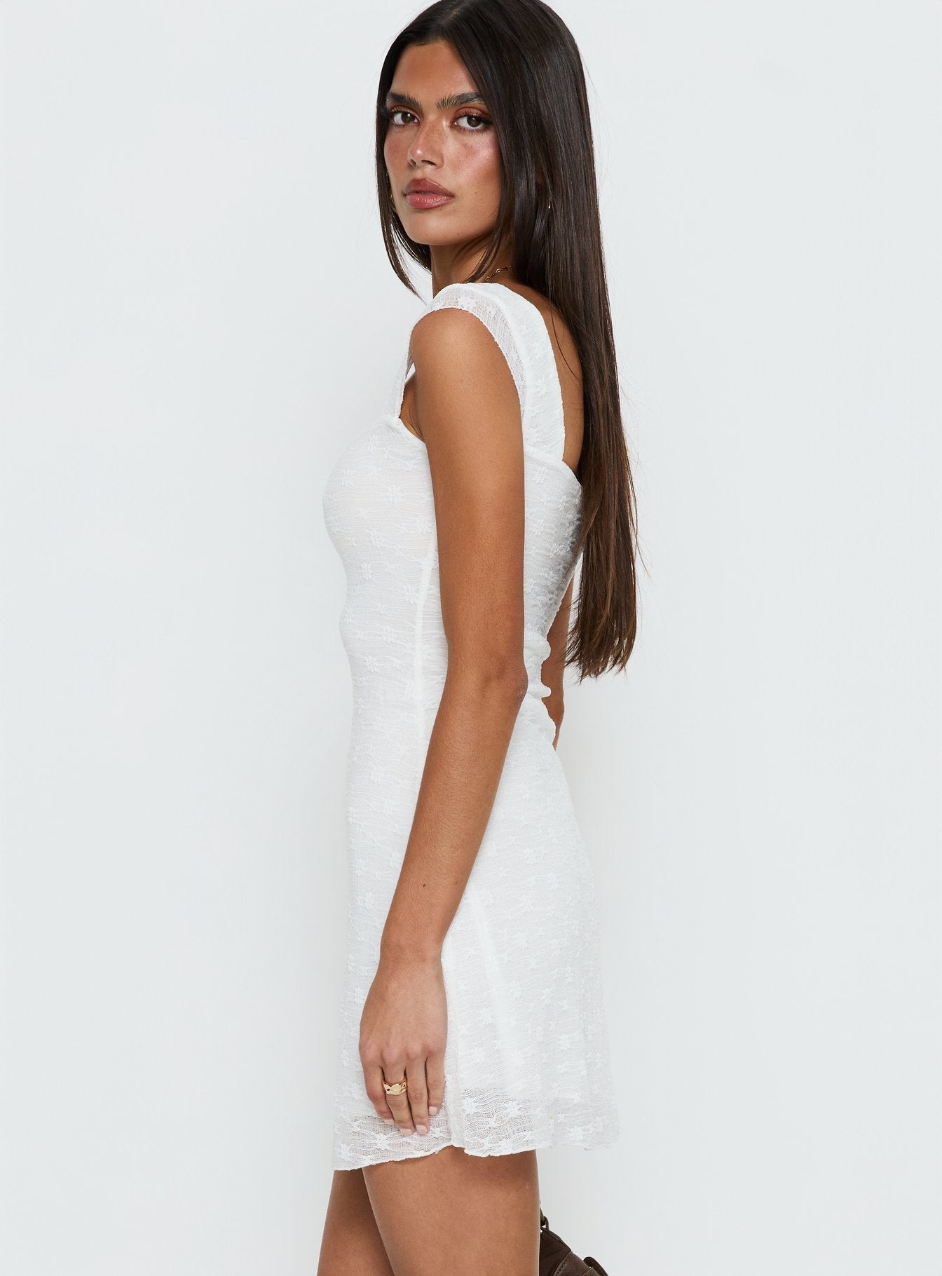 Lanchester Mini Dress White | Princess Polly Lanchester Mini Dress White | Princess Polly
