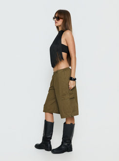 Allyza Baggy Cargo Shorts Olive Petite