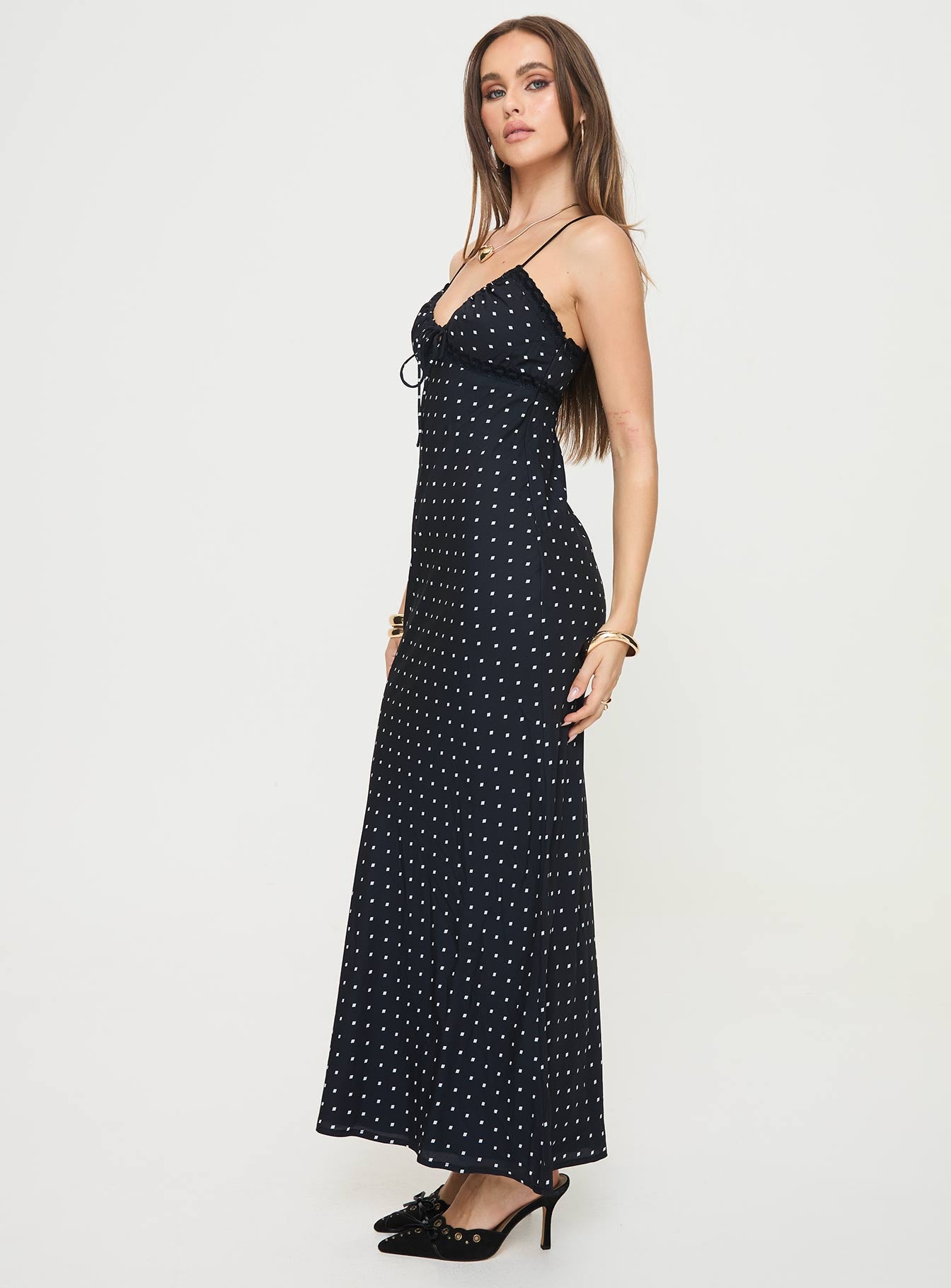 Emily Maxi Dress Black Polka Dot | Princess Polly Emily Maxi Dress Black Polka Dot | Princess Polly