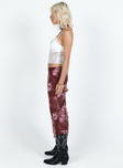 Graphic print midi skirt Thin elasticated waistband, mesh material, mid rise