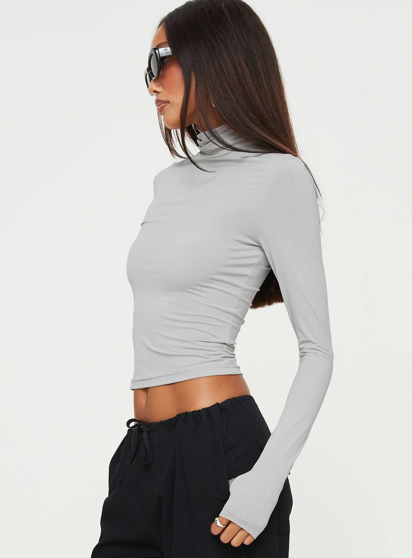product Princess Polly  Elysium Long Sleeve Turtleneck Top Light Grey