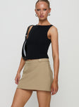 Hosier Twill Mini Skirt Taupe