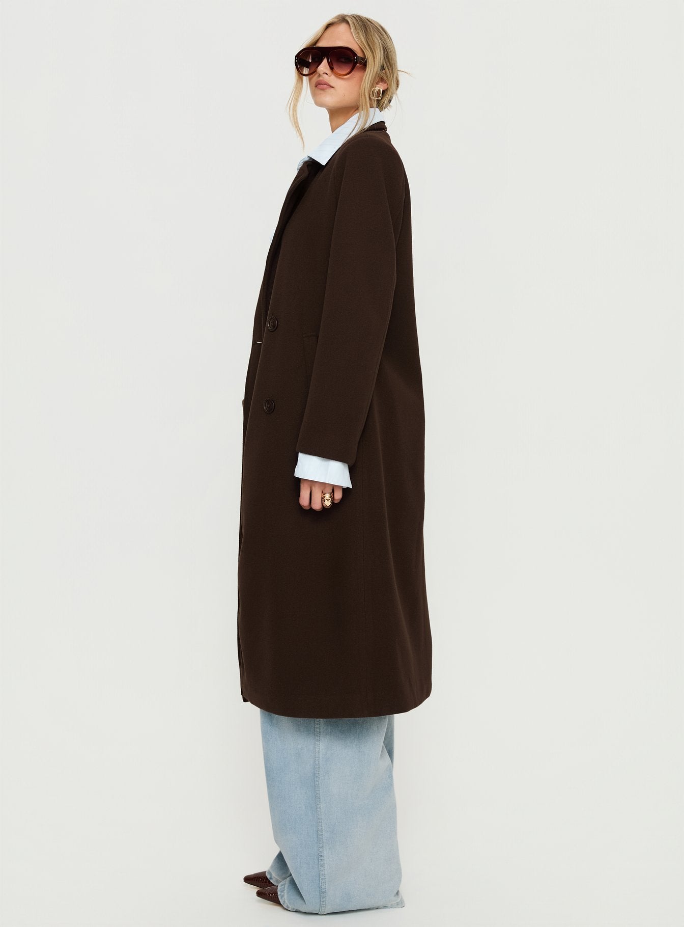 Prolific Longline Coat Brown | Princess Polly Prolific Longline Coat Brown | Princess Polly