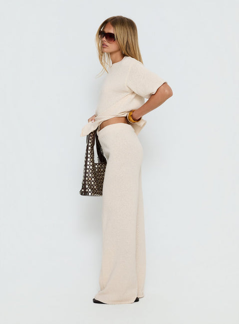 Calisse Knit Wide Leg Trousers XS | S | Beige Calisse Knit Wide Leg Trousers XS | S | Beige