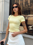 product Princess Polly Short Sleeves Crew Neck  Baseline Rib Tee Yellow