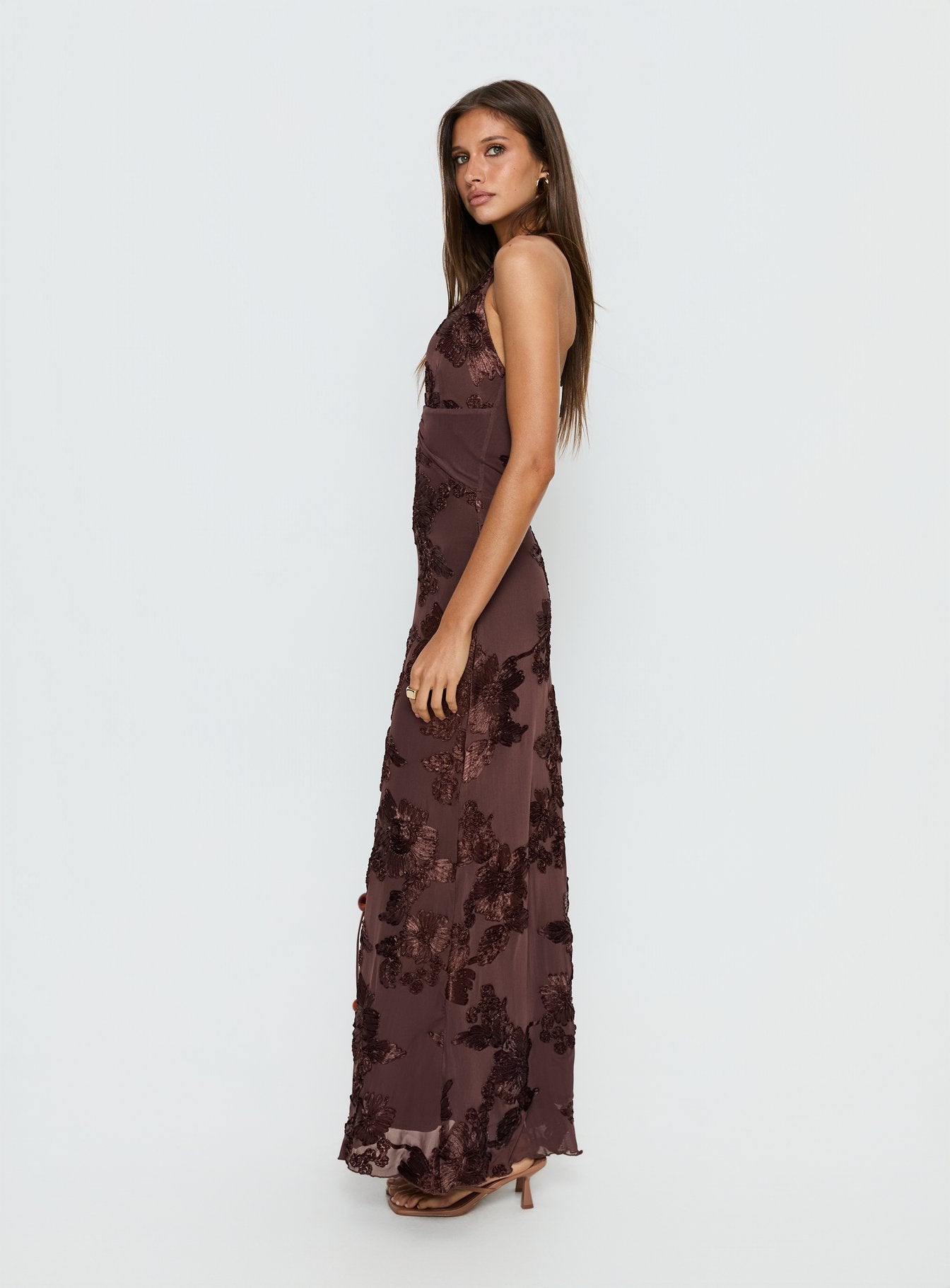 Rousseau Halter Maxi Dress Espresso | Princess Polly Rousseau Halter Maxi Dress Espresso | Princess Polly