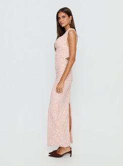Kristeen Cowl Neck Maxi Dress Blush Pink