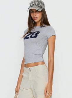 Sutin Tee Grey Marle Polka Dot