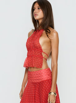 Legacy Halter Top Tomato Polka
