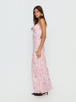 Celena Maxi Dress Pink Floral Burnout