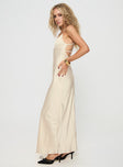 Satin maxi dress Scooped neckline, adjustable shoulder straps. elasticated back strap, invisible zip fastening at back  Non-stretch, fully lined  Princess Polly Lower Impact