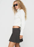 Mini Skirt Pleated hem, invisible zip fastening at side  Non stretch, fully lined