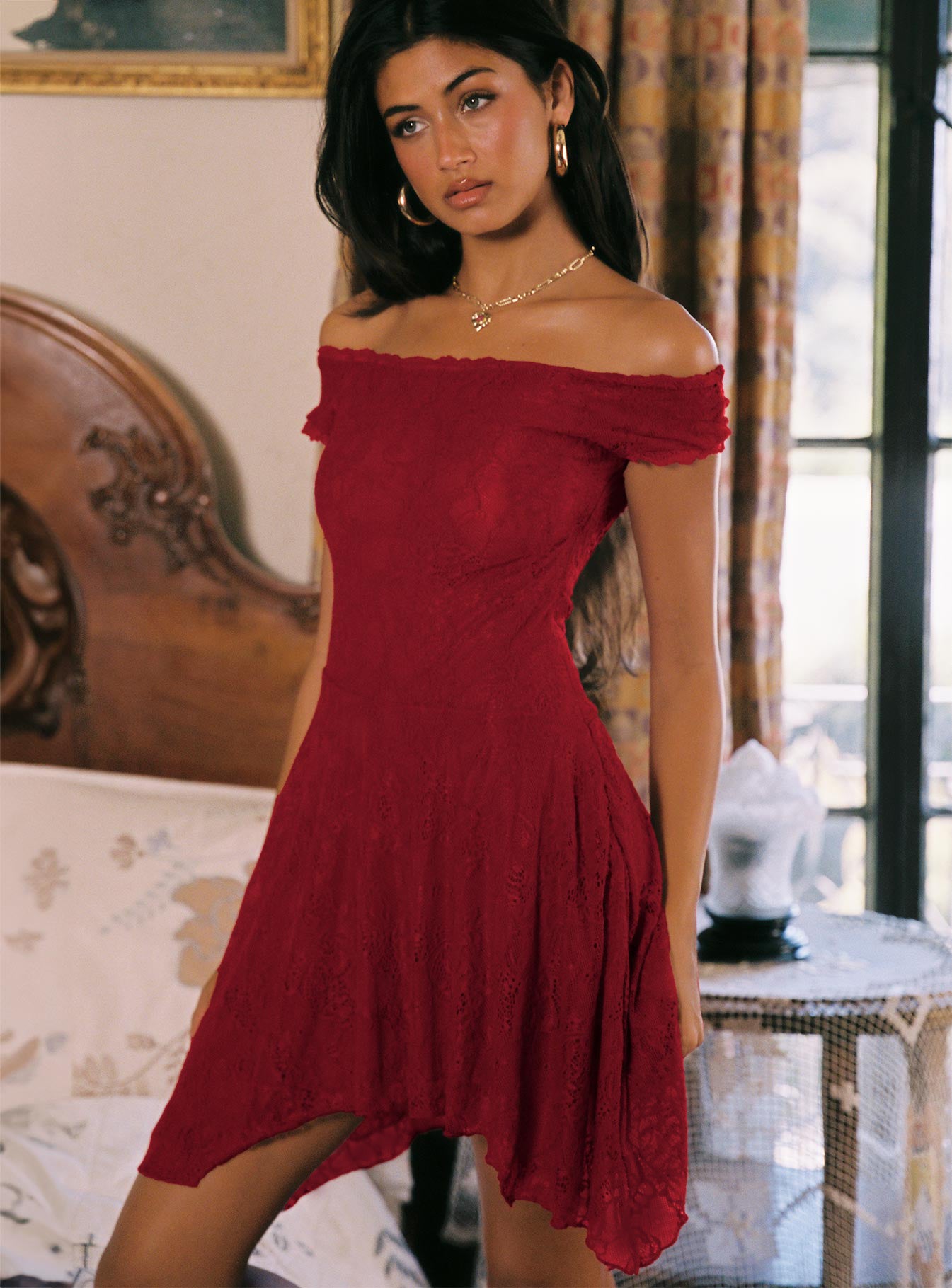 La Dolce Vita Lace Mini Dress Red | Princess Polly La Dolce Vita Lace Mini Dress Red | Princess Polly