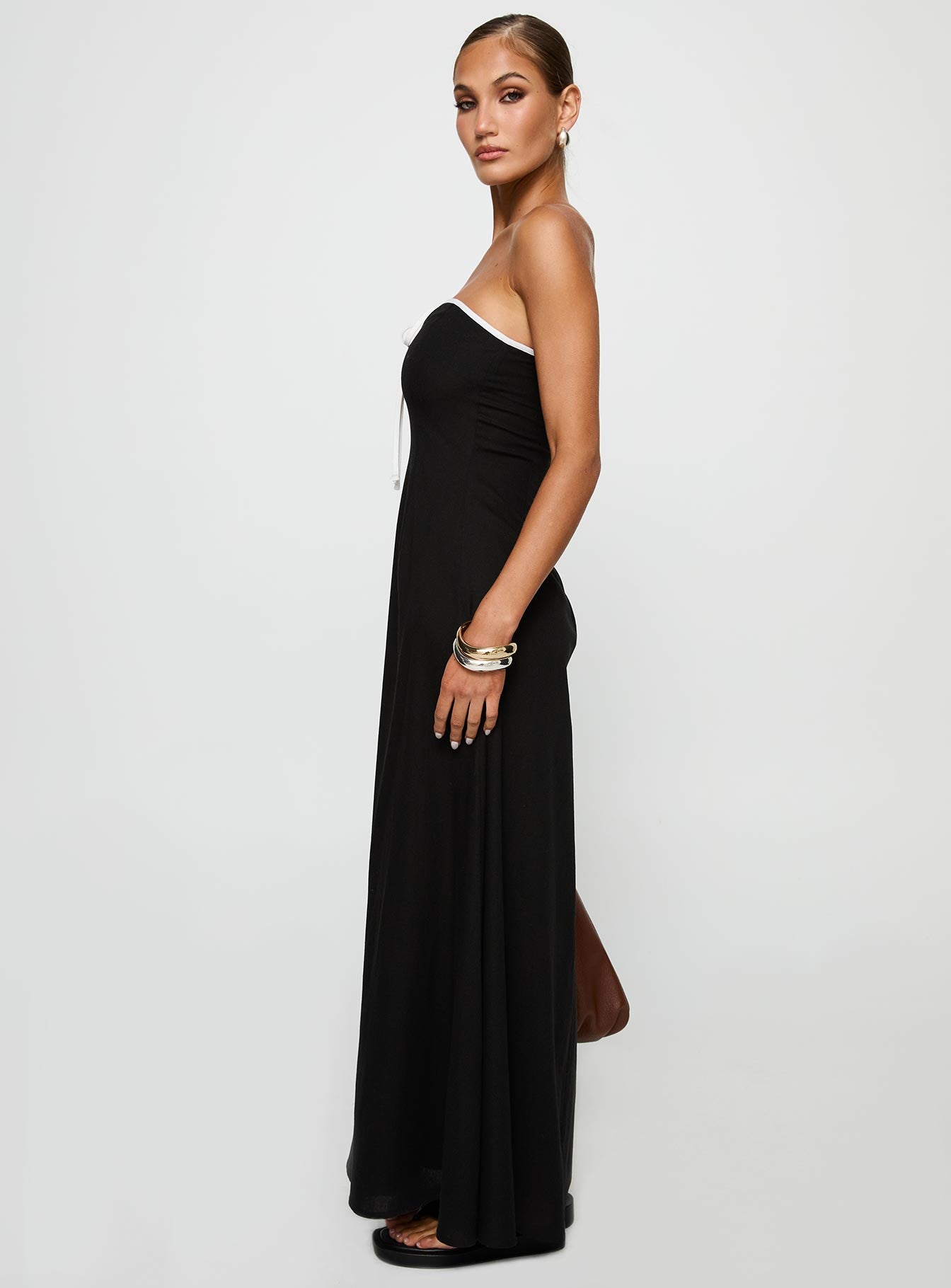 strapless dress jewelry Bijou Strapless Maxi Dress | Black | Womens