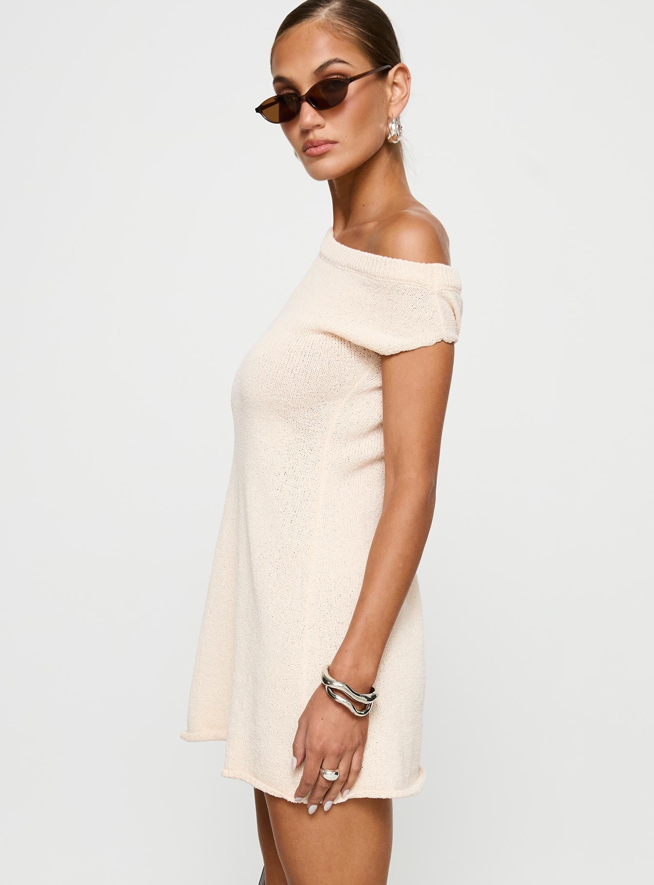 Liberation Off The Shoulder Mini Dress White | Princess Polly Liberation Off The Shoulder Mini Dress White | Princess Polly