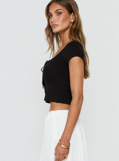 Kaliyah Layered Button Down Top Black
