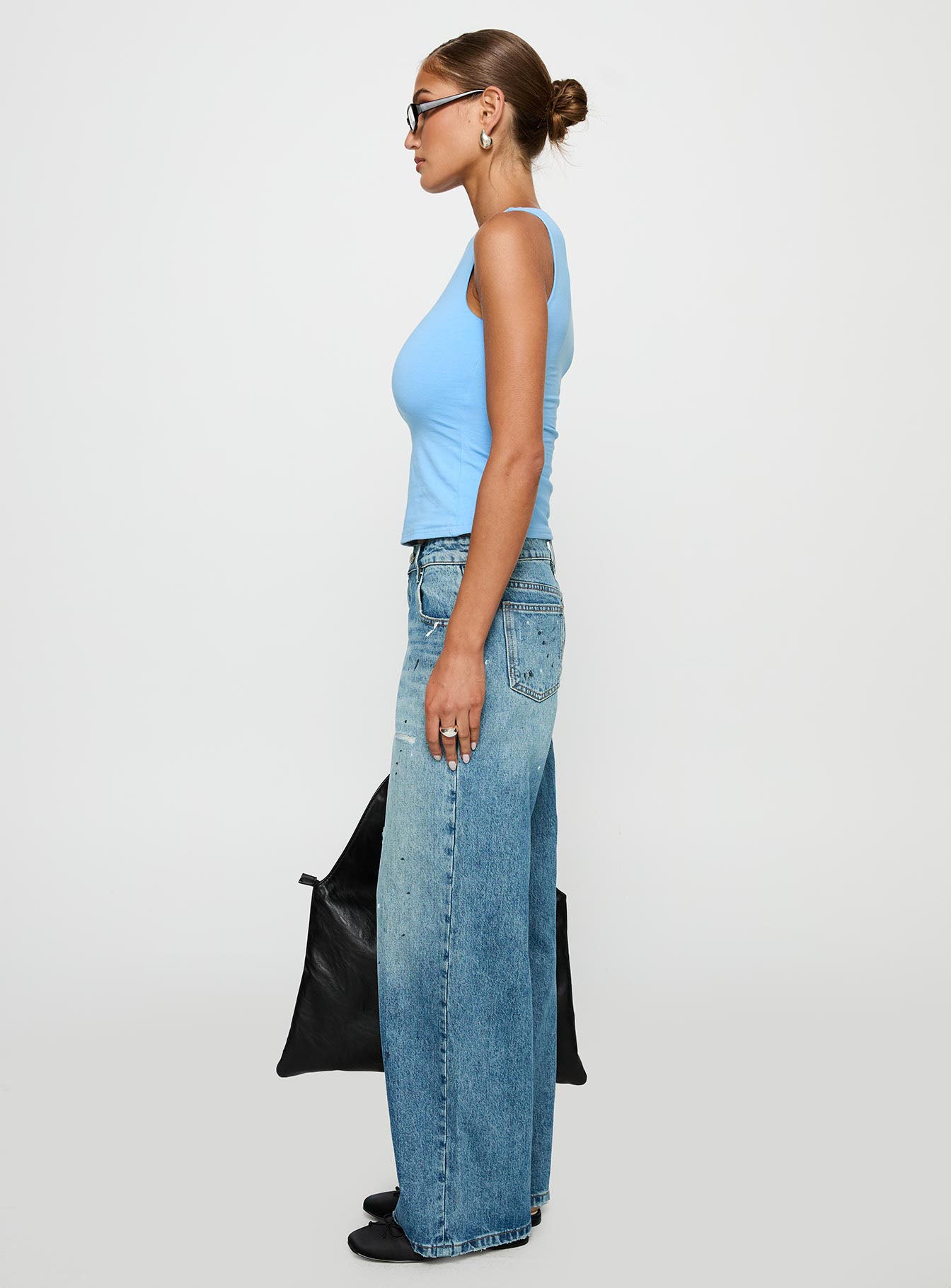 Picasso Mid Rise Straight Leg Jeans Mid Blue